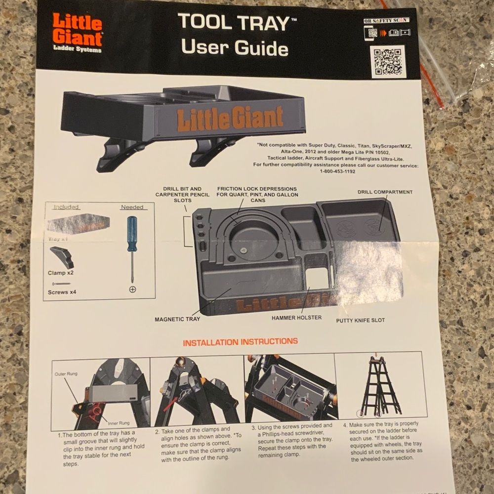 Little Giant Tool Tray - Ladder Accessory - Black and Red - Picture 7 of 12